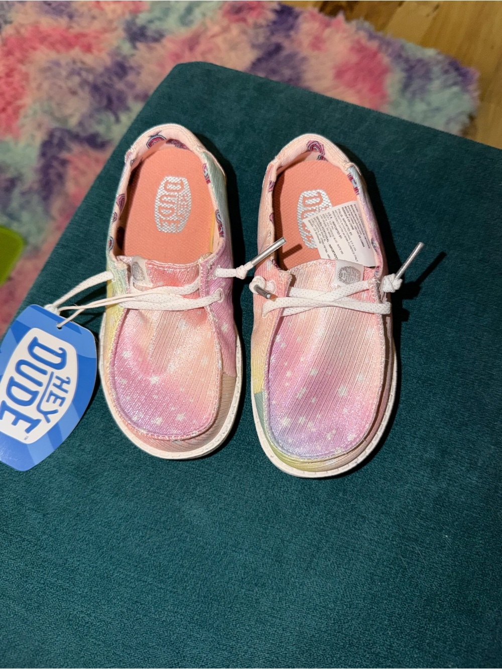 Hey Dude Kids Tie-Dye Pastel Canvas Sneakers - Pink, Purple, Yellow